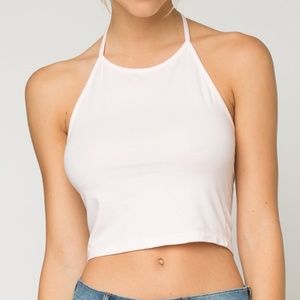 Brandy Melville White Tie Halter Top